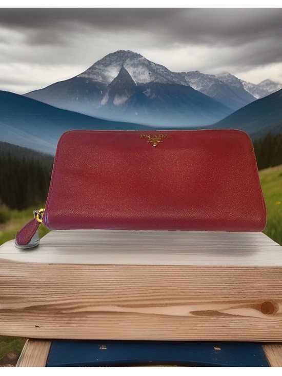 Prada Handbags - Prada Saffiano Zip-Around Wallet in Peony/pink with Gold Hardware